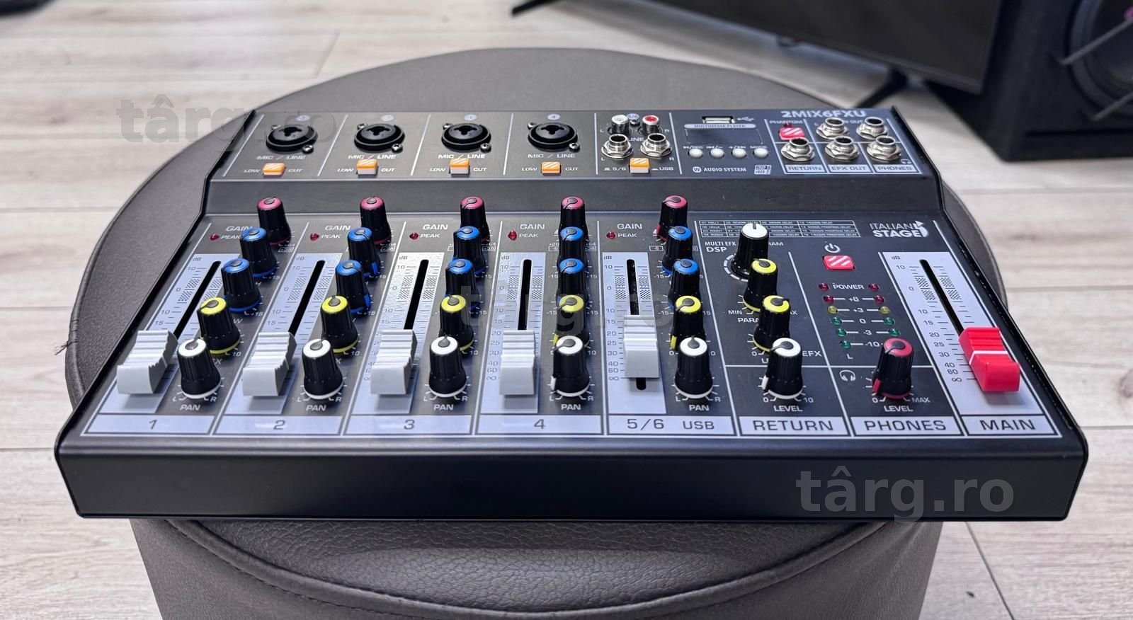 Amanet F28: Mixer Audio Stereo Stage  2MIX6FXU Bluetooth (L)