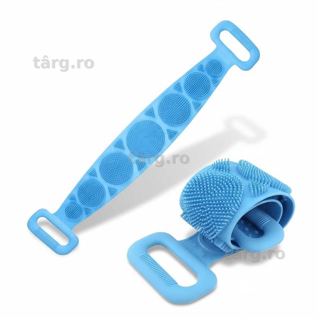 Perie de baie din silicon pentru spate masaj corporal si curatare 75cm