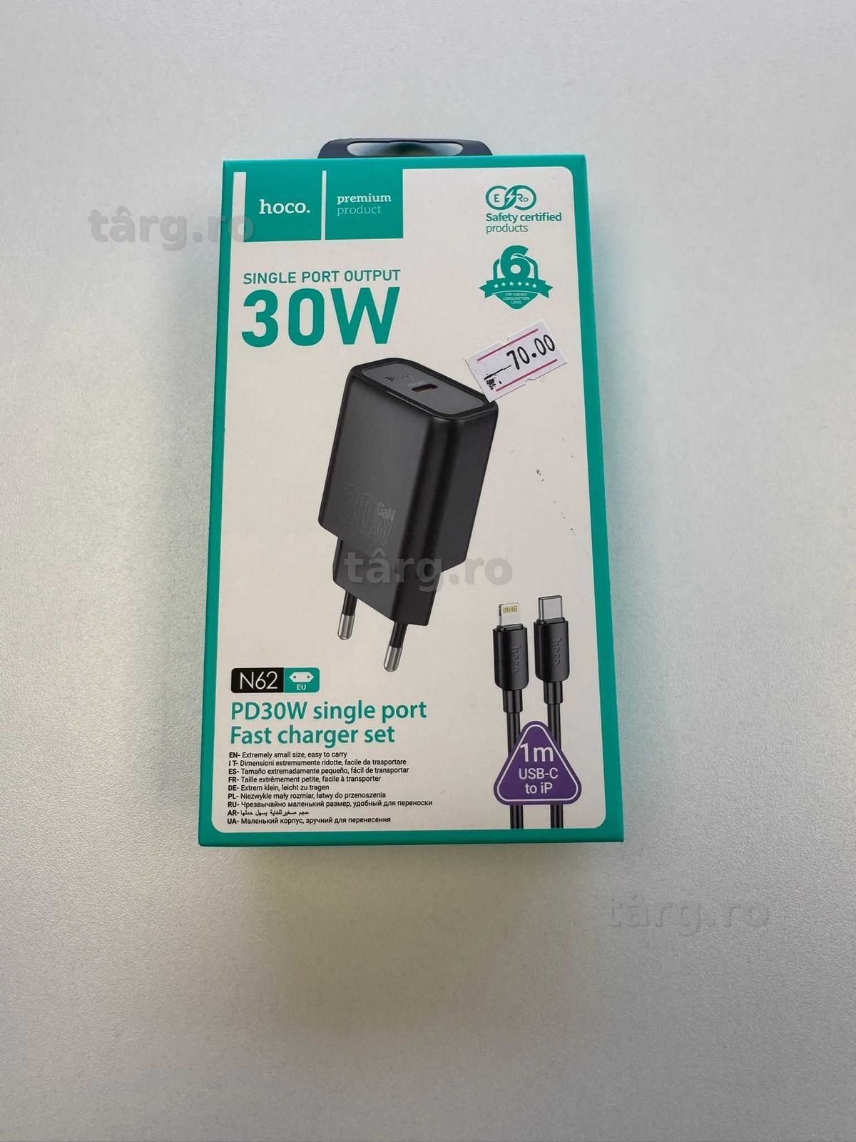 Set Hoco Adaptor si Cablu, PD30W, Cablu Lightning 3