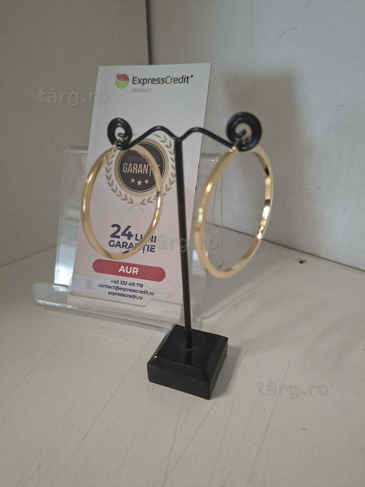 (Ag33)Cercei Aur 14K/Garantie 2 ani 2