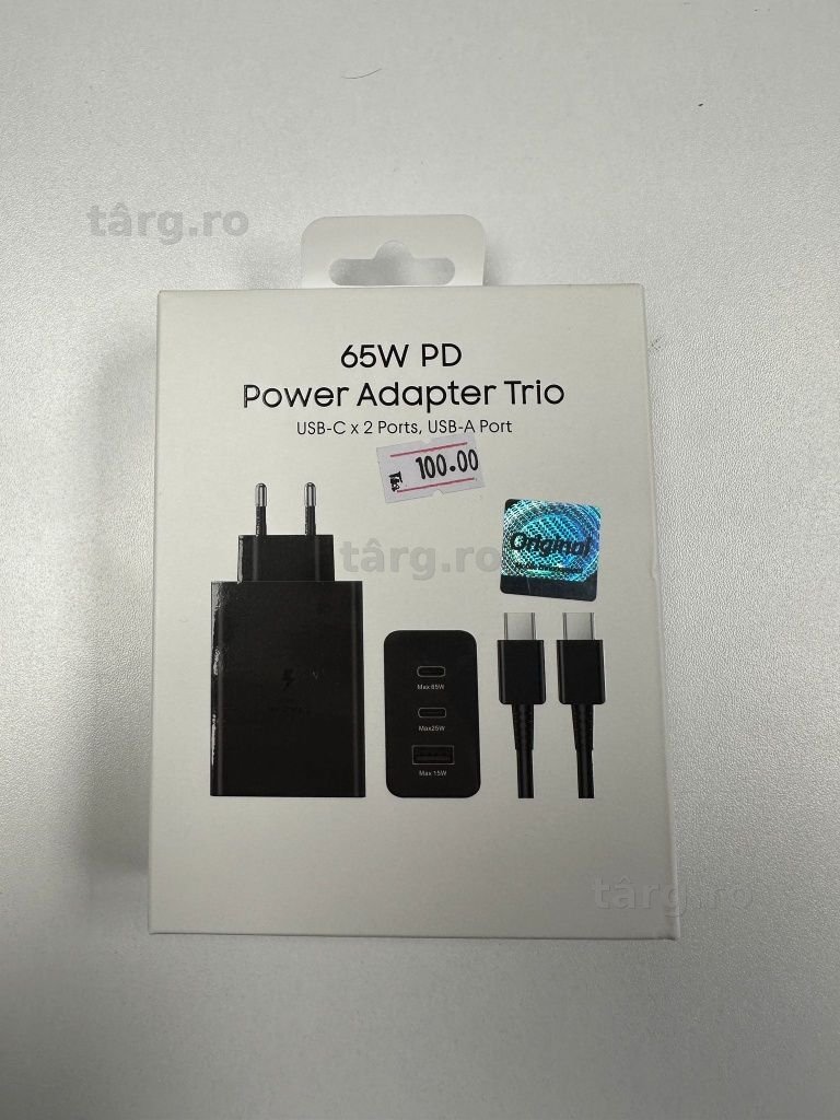 Set Adaptor Trio cu cablu, Putere 65W/25W/15W