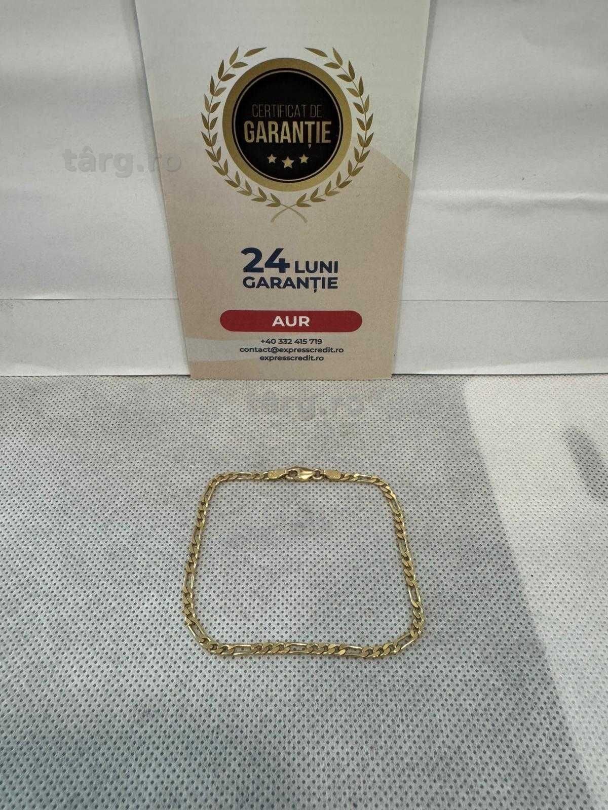 (Ag41) Bratara aur 14K B6255 - Certificat de garanție!