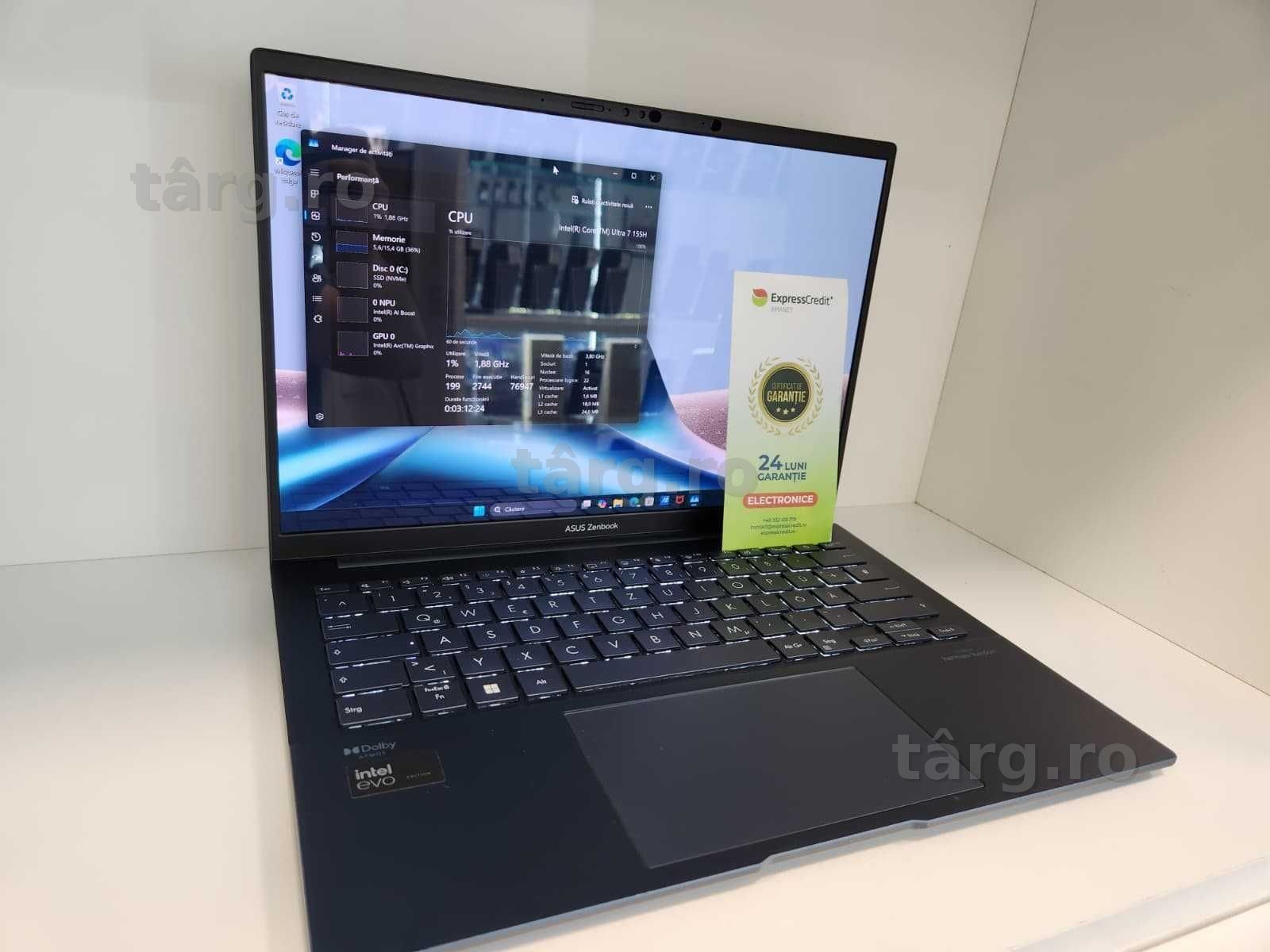 Laptop Asus ZenBook UX3405M Intel Ultra 7 155H (Ag8 Tudor/B75344) – Garantie 2 Ani! 3