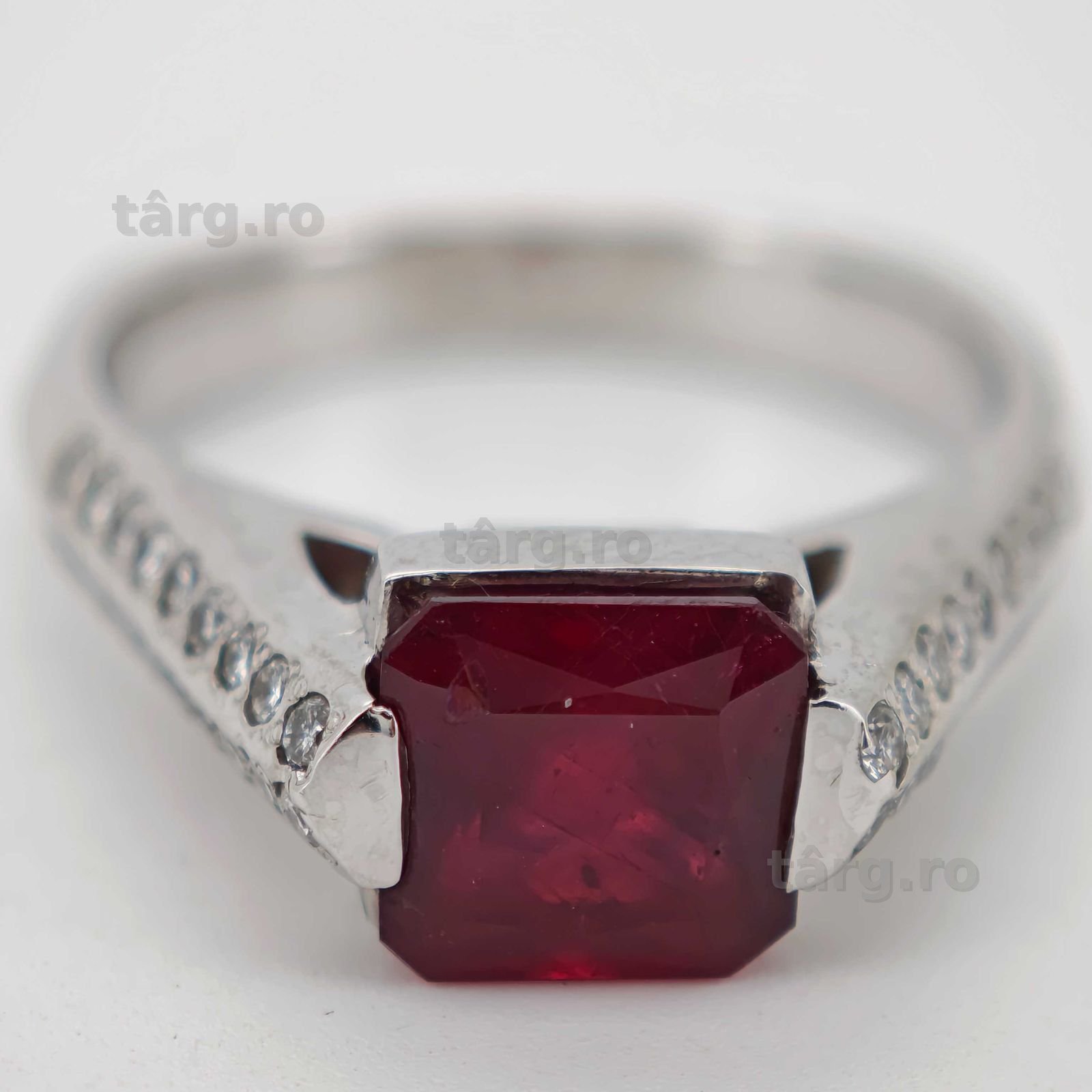 Inel 14k diamante naturale si rubin 2.31ct