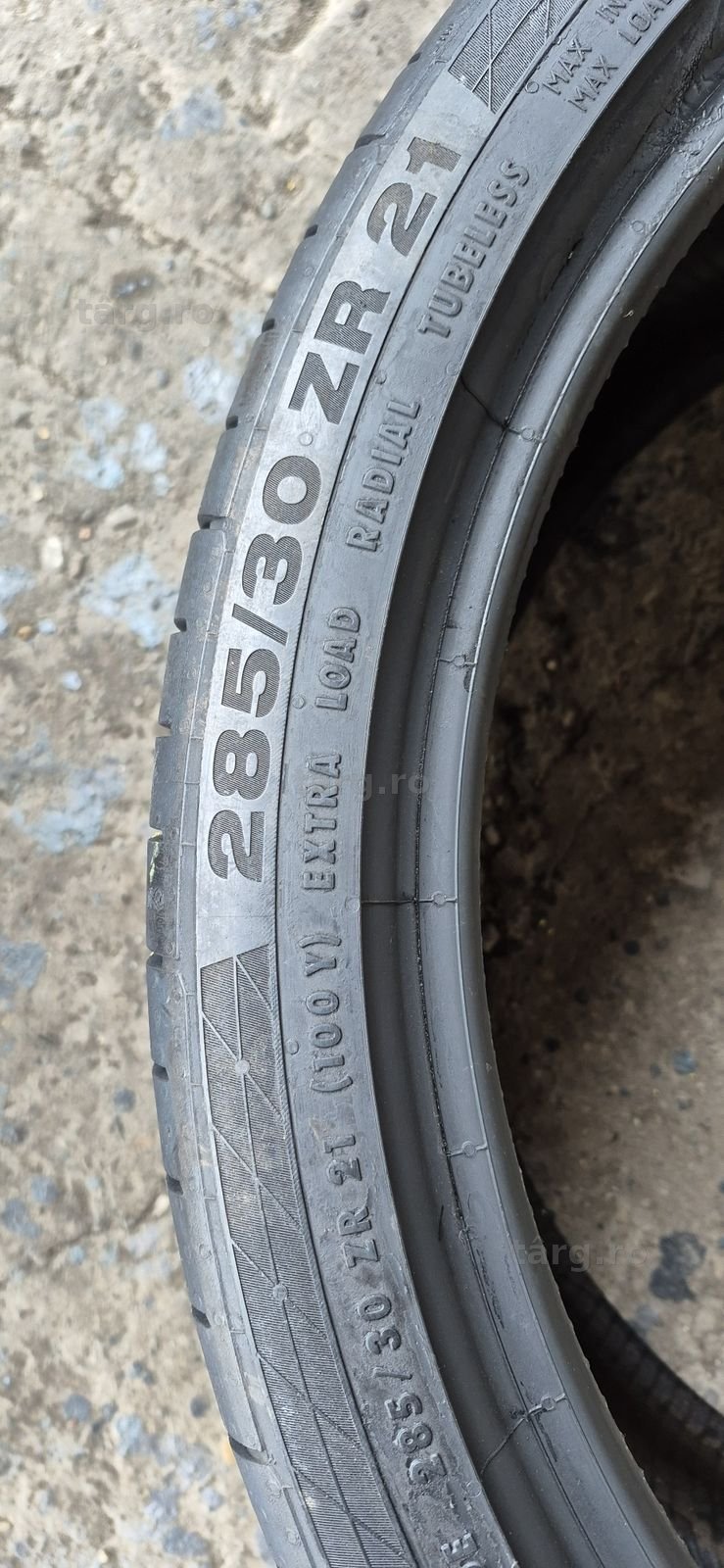 4 anvelope vara Continental,fata 245/35/21,spate 285/30/21.Pret/bucata 7