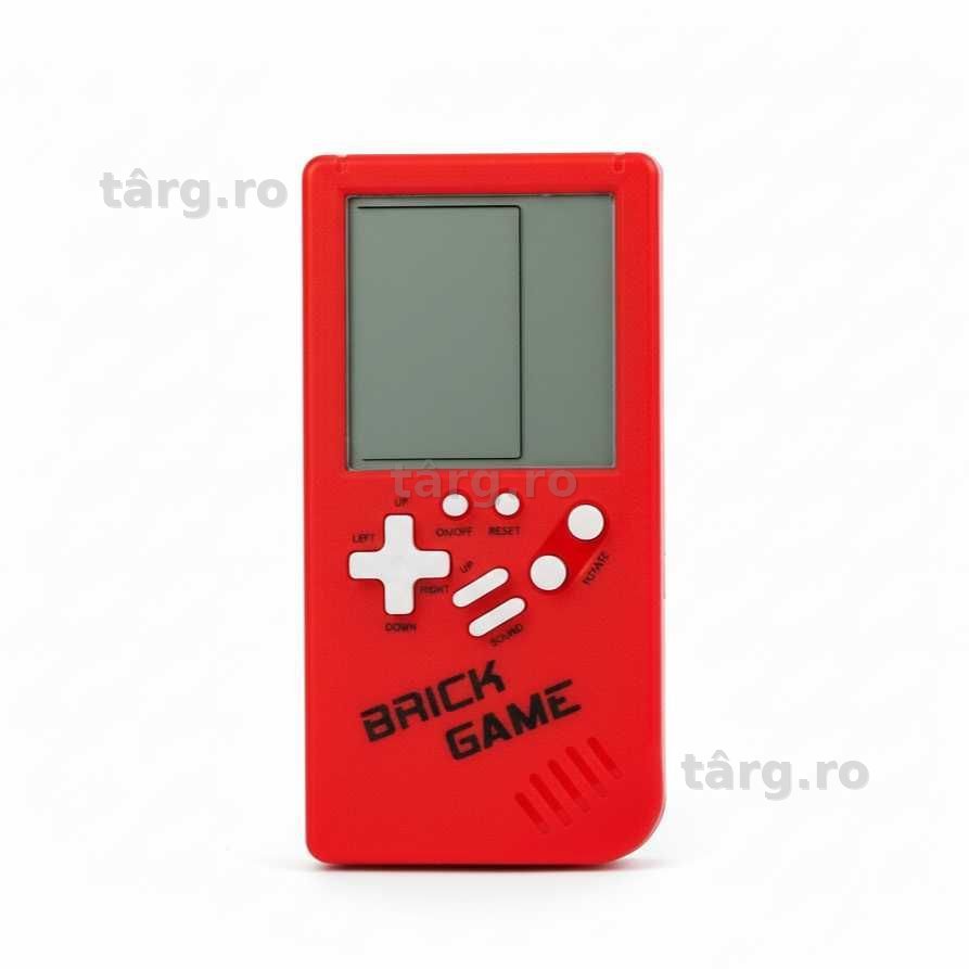 Tetris retro portabil cu 23 jocuri ecran mare design compact rosu
