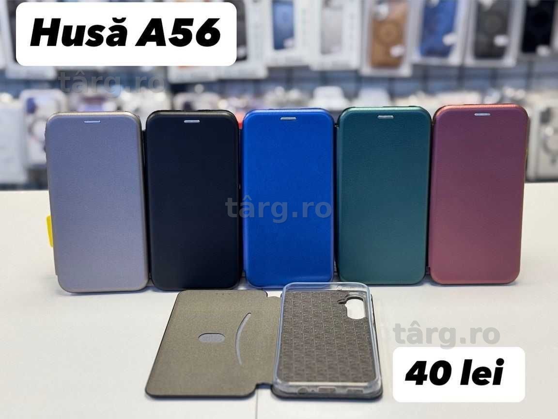Husa tip carte, folie, cablu, incarcator Samsung A56 2