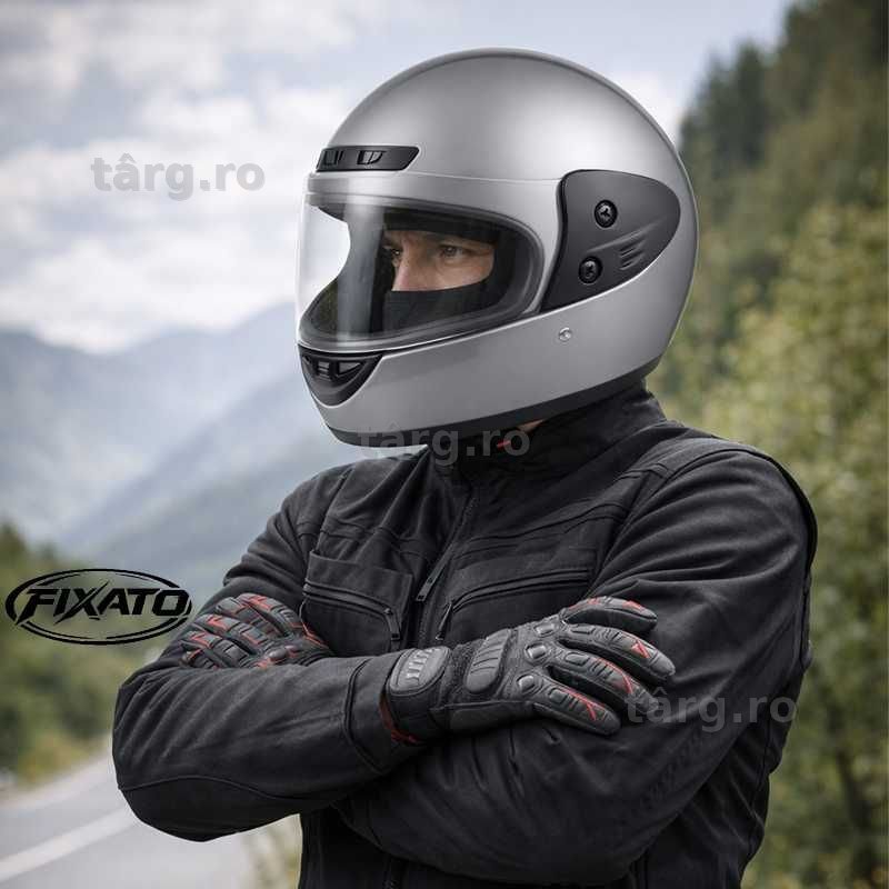 Casca Moto/Scuter/ATV, viziera detasabila, marime universala, Gri 2