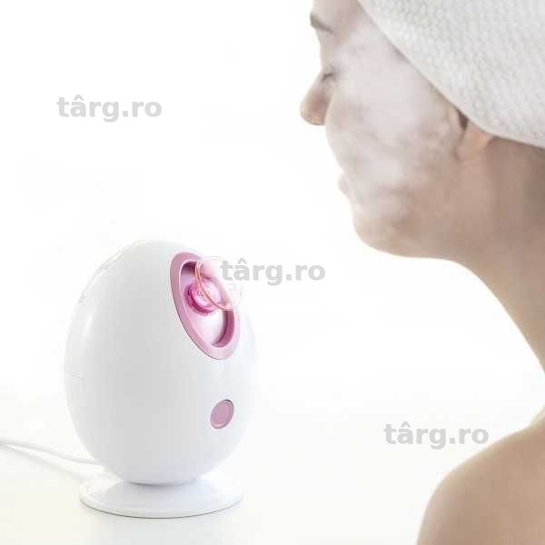 Aparat de sauna faciala pentru curatarea tenului 90ml 300W alb/roz