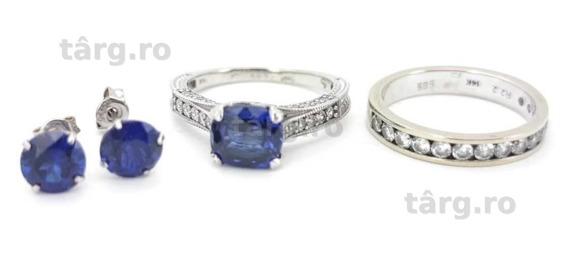 Set aur 14k cu Lab safire si zirconii 8gr