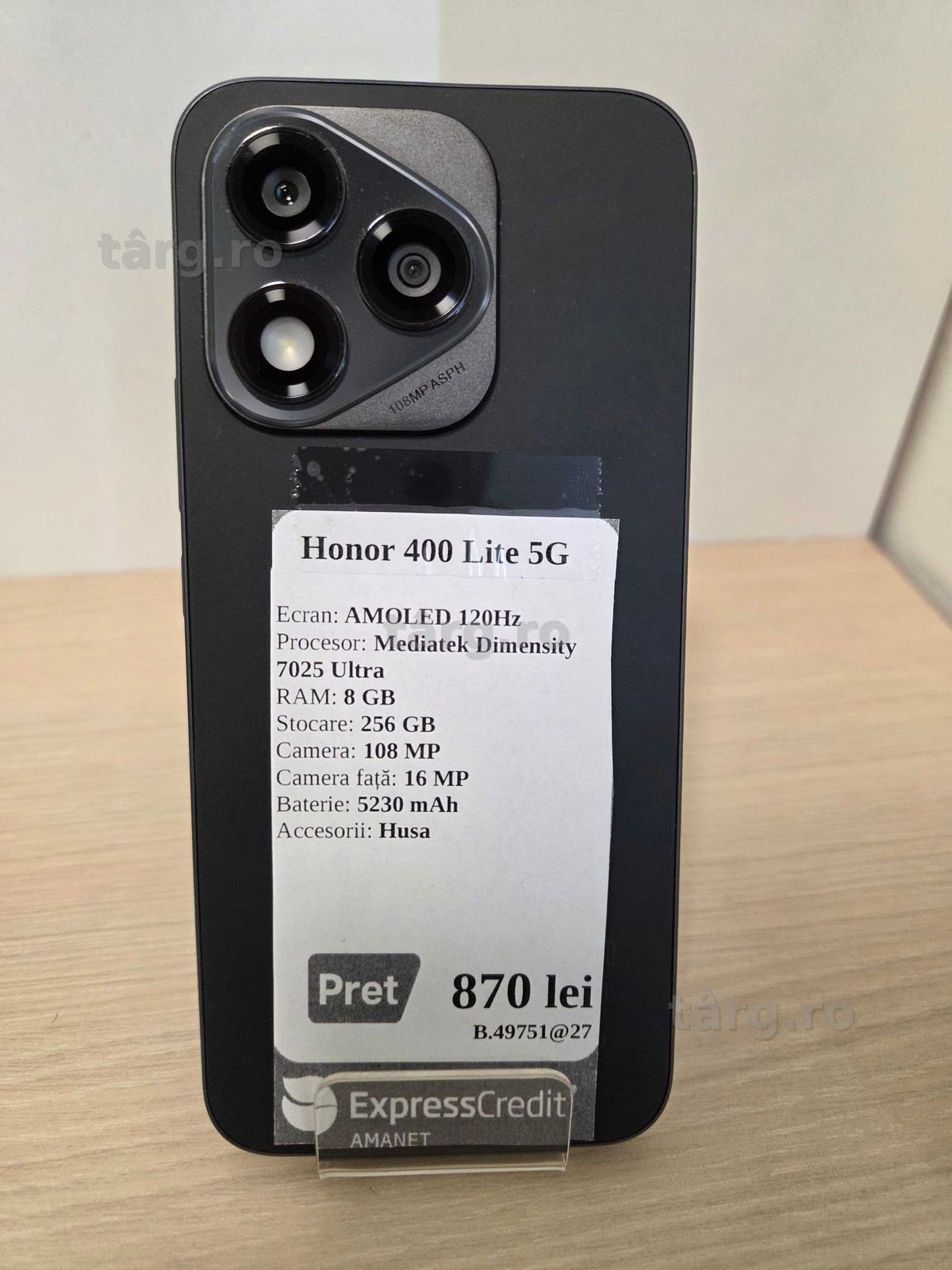 Honor 400 Lite 5G 256GB (Ag 17 Tomesti  b.49751)-Garantie 2 ani!