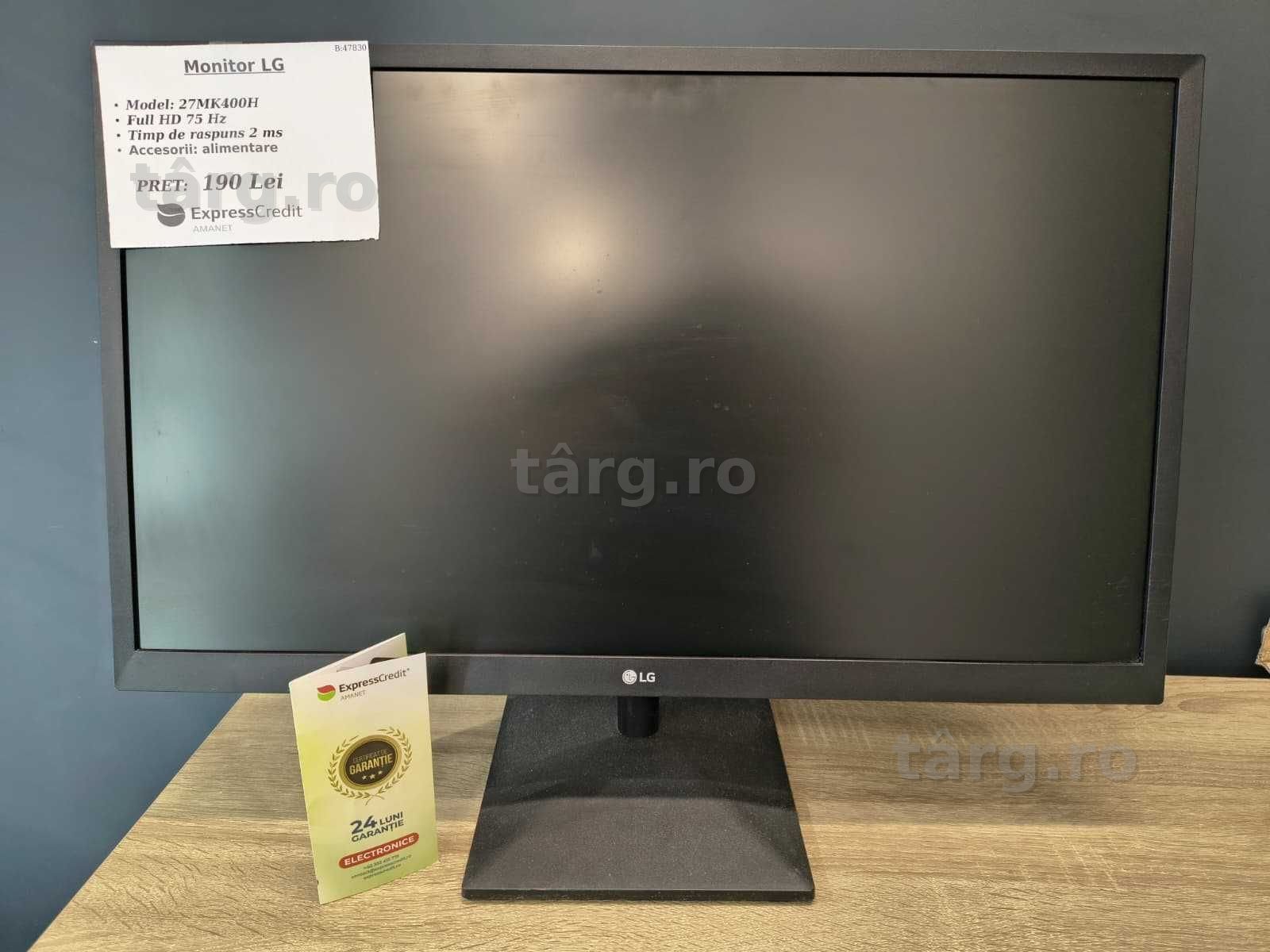 (AG51) Monitor LG 27" Full HD 27MK400H b47830 - Garantie 2 ani!