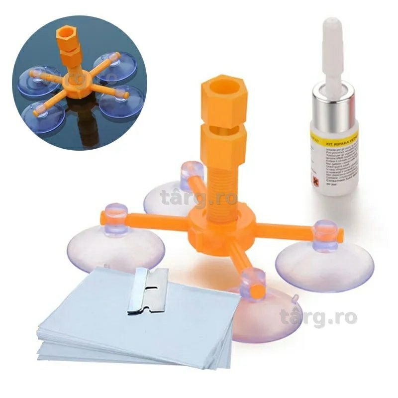 Kit profesional reparatie parbriz, geam auto, fisura, lovitura piatra,