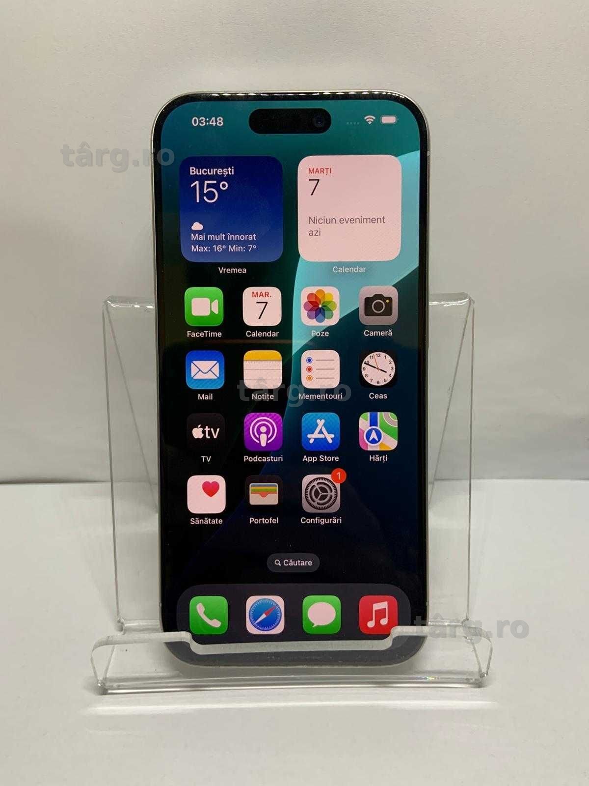 Iphone 15 PRO 128 Gb Sanatate baterie:81% (Ag4 Dacia B.51679) Garantie 2 ani! 2