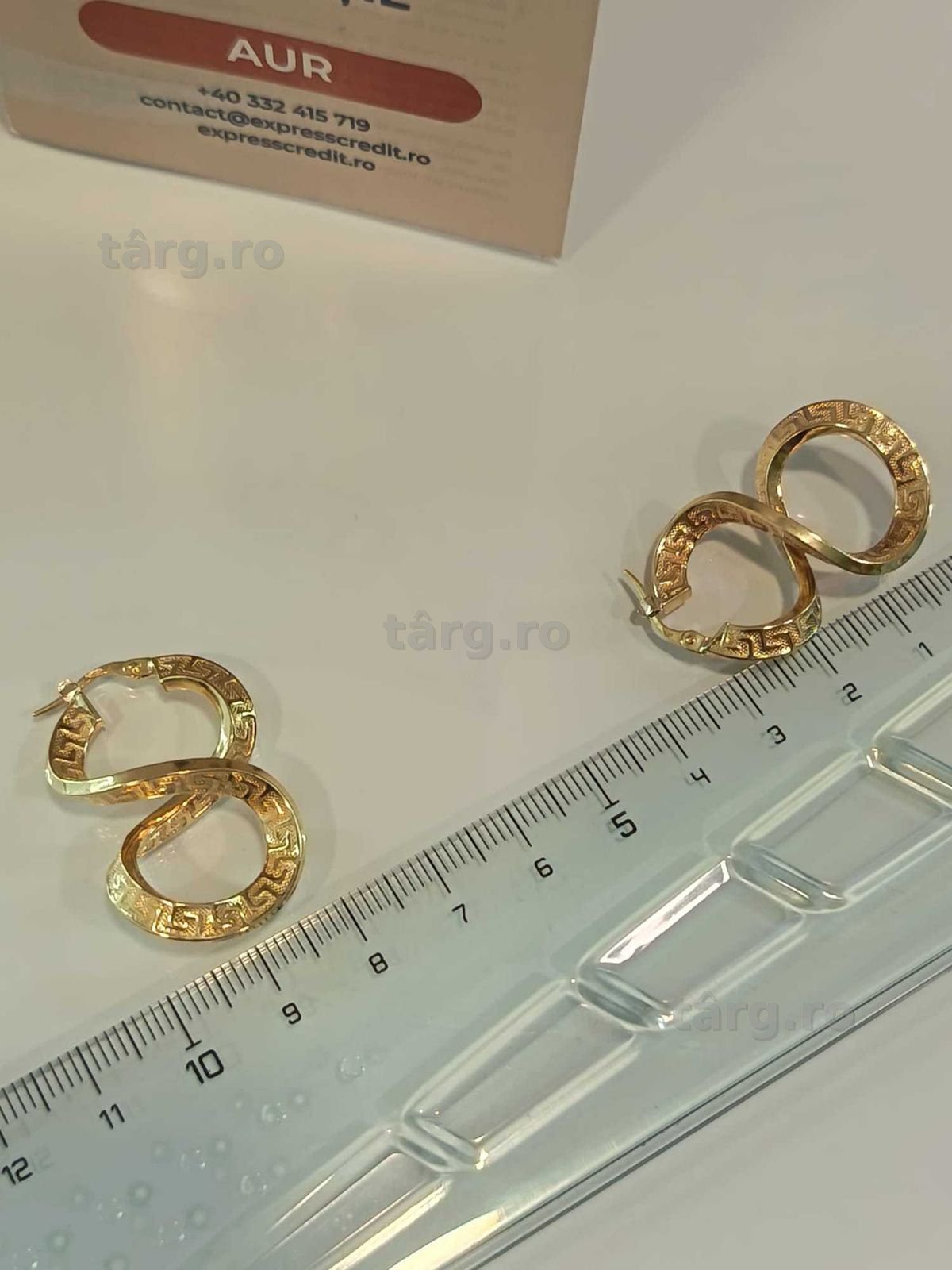 (AG41)Cercei aur, 18K b6170.3 Certificat de garantie 2
