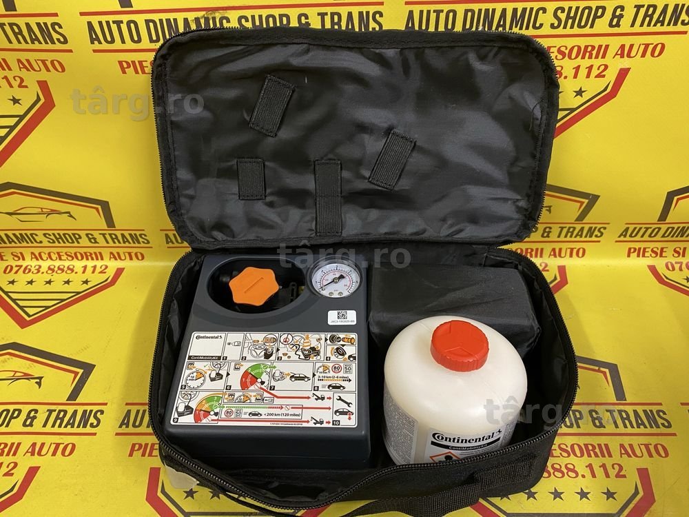 Kit pana Continental compresor auto 180w cu solutie pana Neutilizat