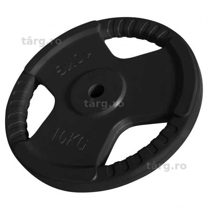 Disc din fontă cauciucat cu grip 31mm 10 KG Gorilla Sports