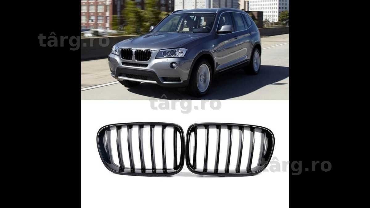 Grila BMW X3 F25 intre 2010-2014 Simplu Negru Lucios