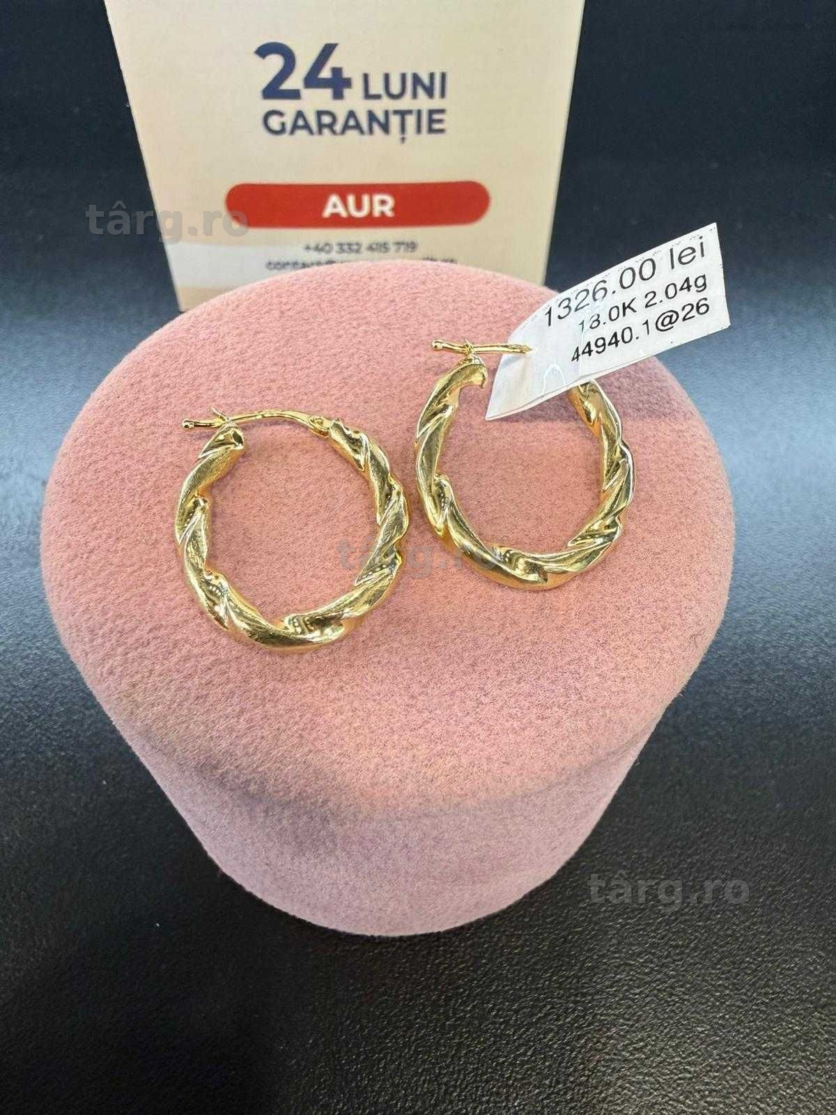 Cercei aur 14k 2.04g (Iulius Mall)(B-44940) Garantie 2 ani! 2