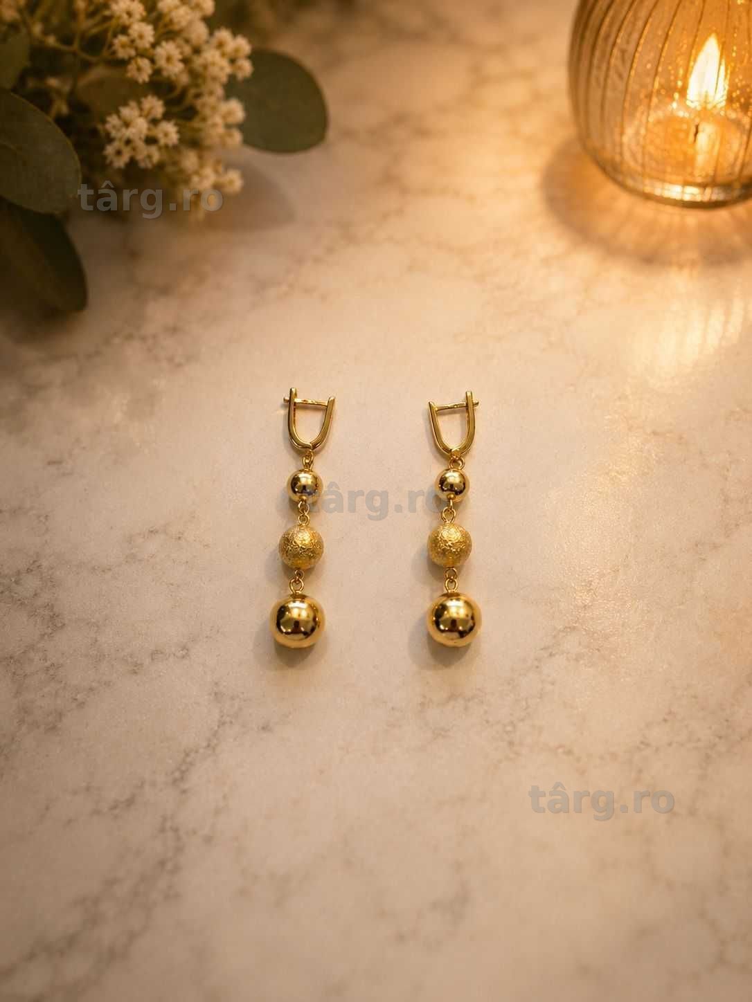 Cercei aur 14K 7.20g ( Galata B7840 ) - Garantie 2 ani! 2