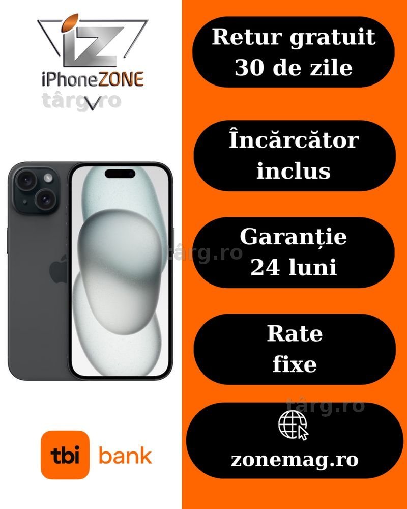 Iphone 15 128GB 93% Grad A Garantie 24 Luni - zonemag.ro