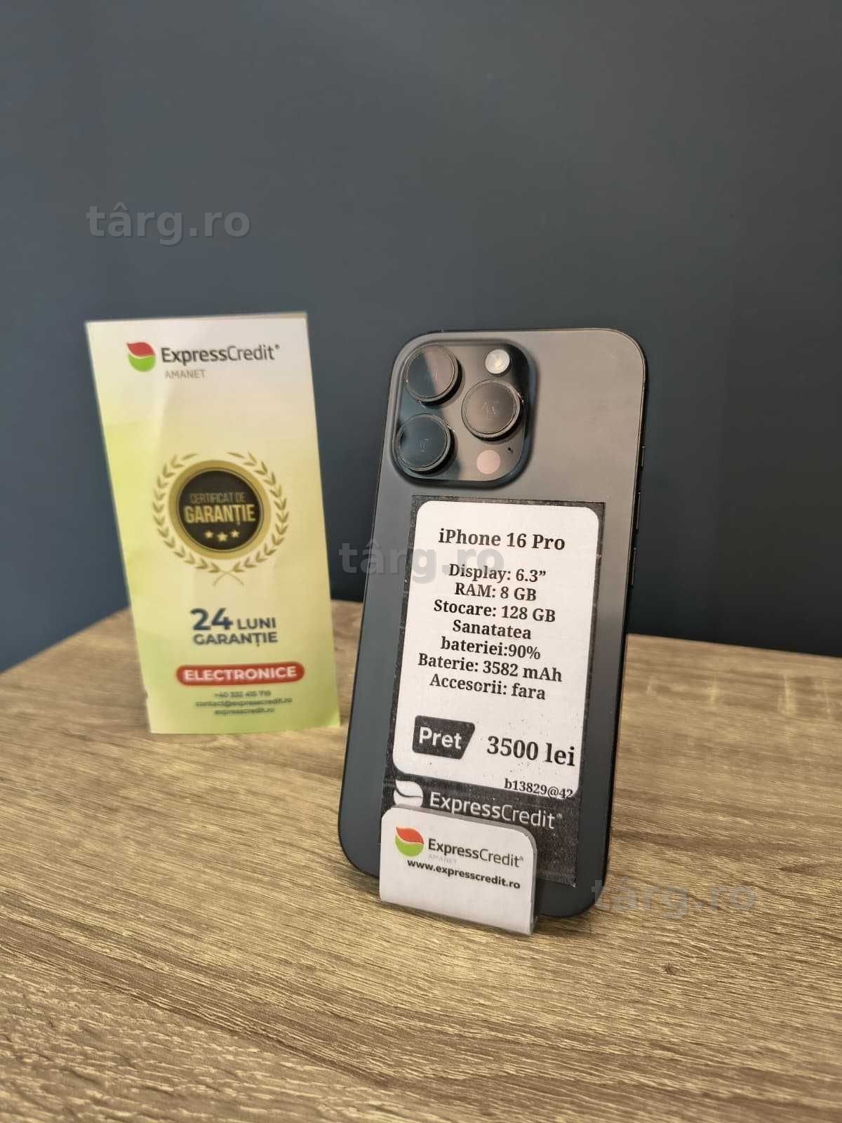 (AG51) Apple iPhone 16 Pro 128GB b13829 - Garantie 2 ani!