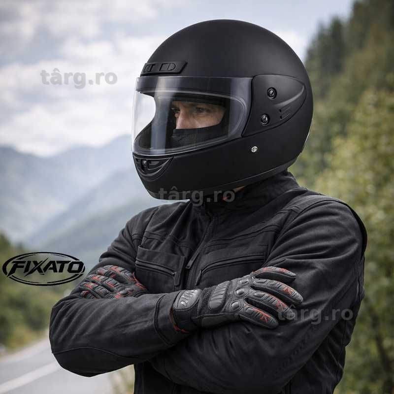 Casca Moto/Scuter/ATV, viziera detasabila, marime universala, Negru 2