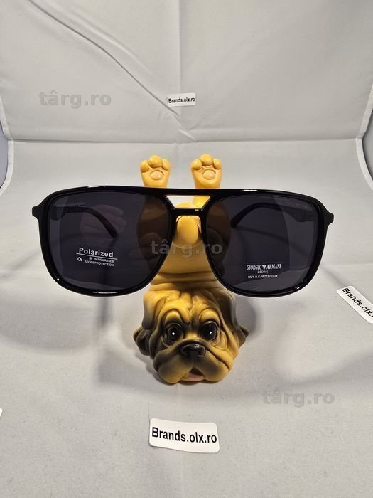 Promotie - Ochelari de soare polarizati Emporio Armani, negri, P999, made in Italy