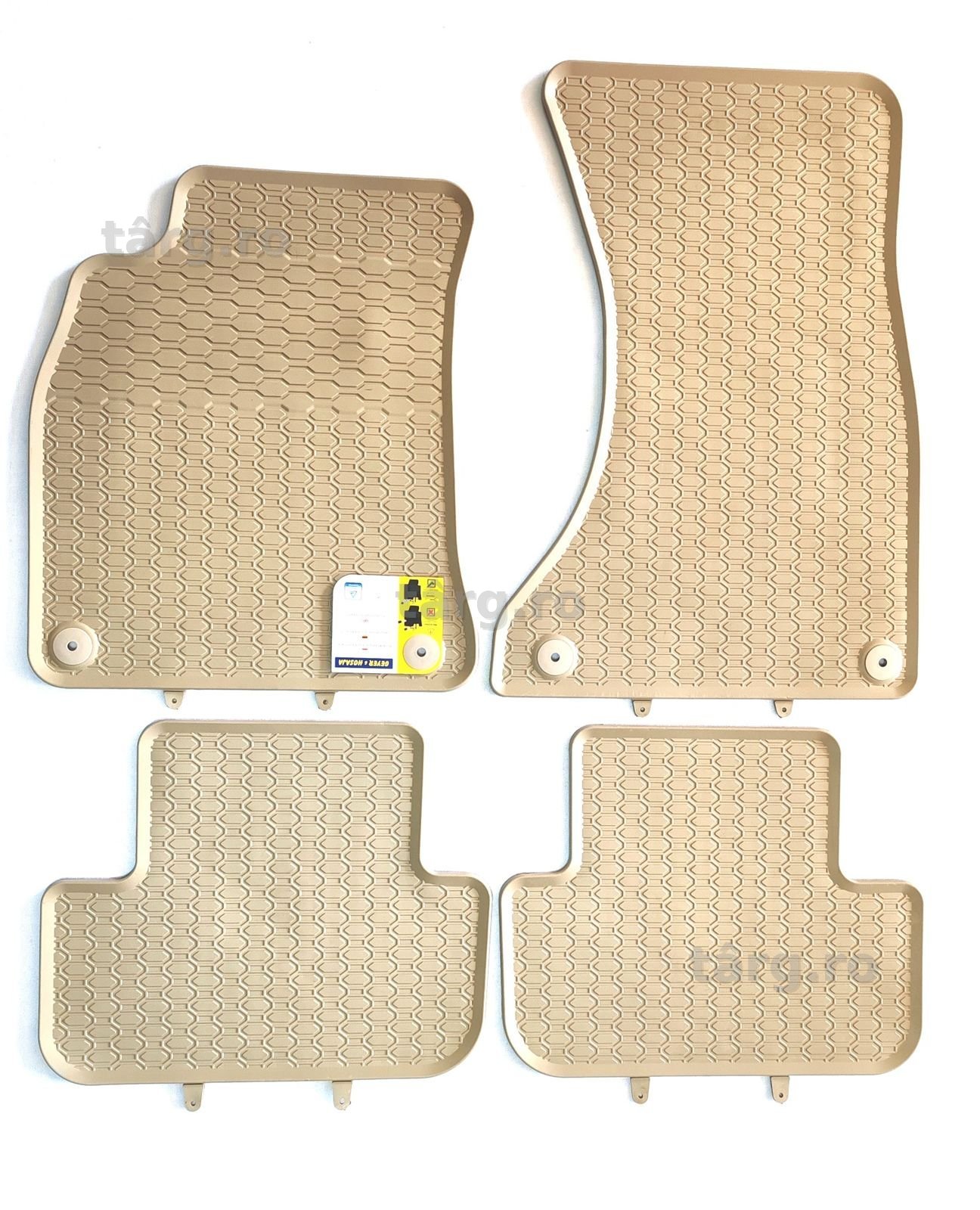 Covorașe cauciuc bej/crem pentru Audi A4 B8 2008-2015
