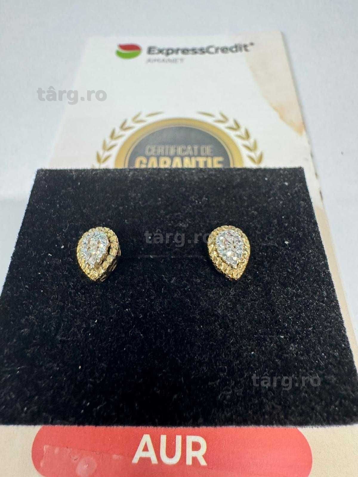 Cercei din aur 14k (69471.2/ 10 Pacurari 1) garantie 2 ani! 2