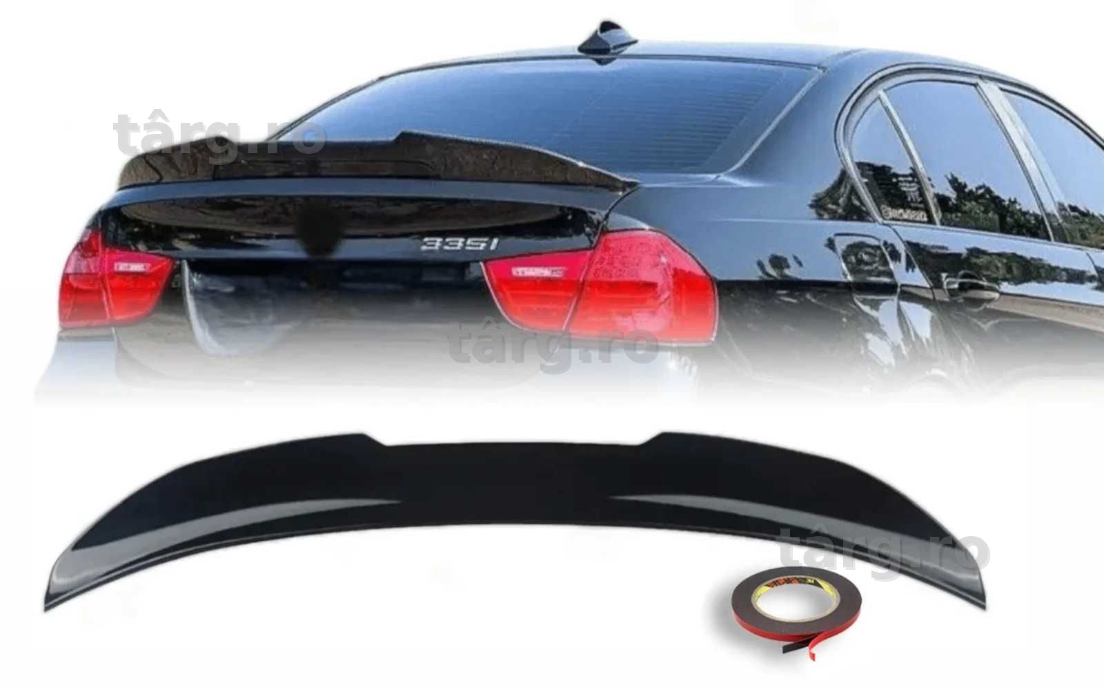 Eleron Portbagaj Lip Codita BMW Seria 3 E90 PSM High Kick, NegruLucios