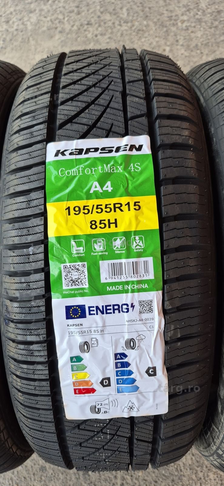 4 anvelope M+S noi Kapsen 195/55/15,dot 2025.Pretul este pe bucata. 3