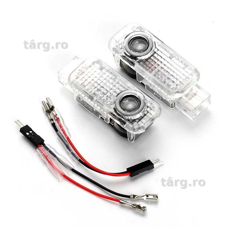 Set 2 Lumini Usi Lampi Portiere Logo Audi Dedicate, Holograme SLINE