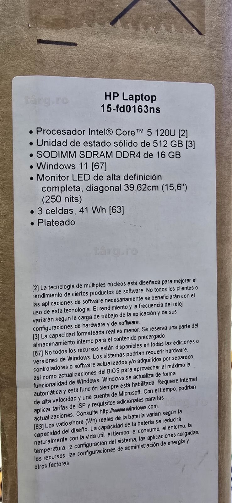 Hope Amanet P6 Laptop HP 15-fd0163ns NOU #189923 2