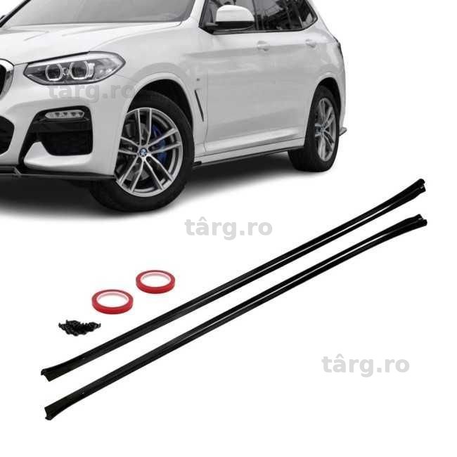 Set Extensii Prelungiri Praguri Laterale Dedicate BMW X3 G01, Negru Lucios