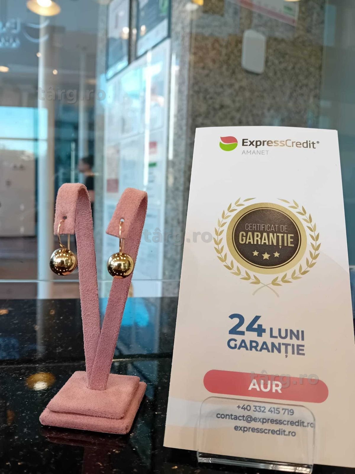 Cercei aur 14K 2.28g (Iulius Mall)(B-243) Garantie 2 ani!