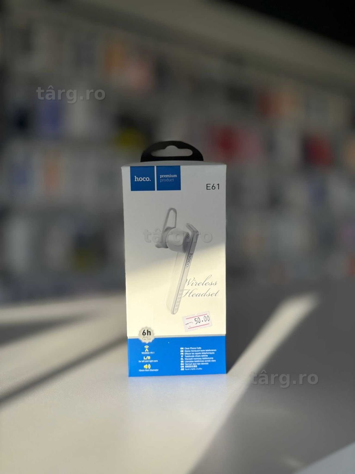 Casca Wireless Hoco, Bt 5.1, Incarcare rapida, Microfon, Baterie 40mAh