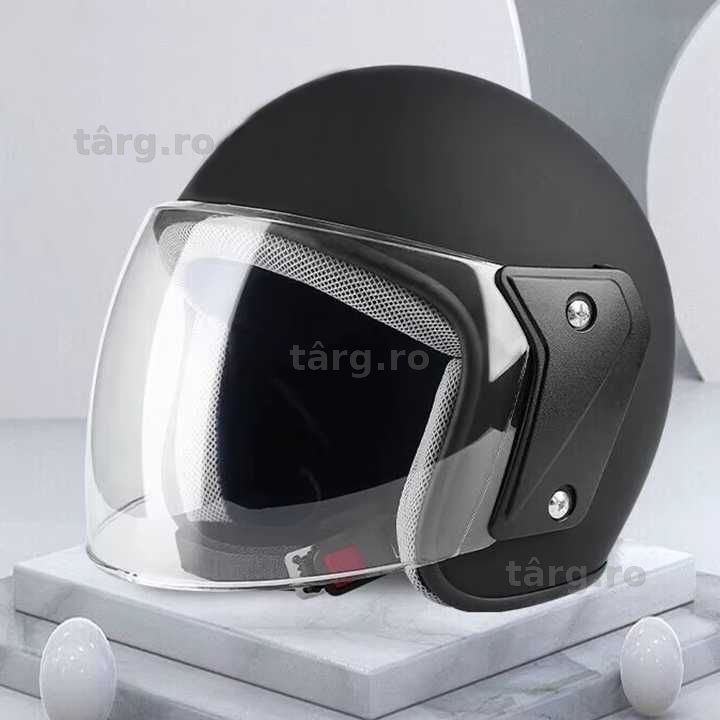 Casca Scuter/Moto/ATV Open Face, Marime Universala, Negru, NOU 5