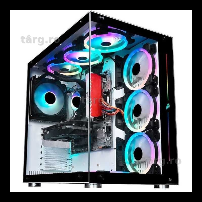 Carcasa 1stPLAYER Gaming SP8-wh SteamPunk, ATX, 7 ventilatoare aRGB, telecomanda