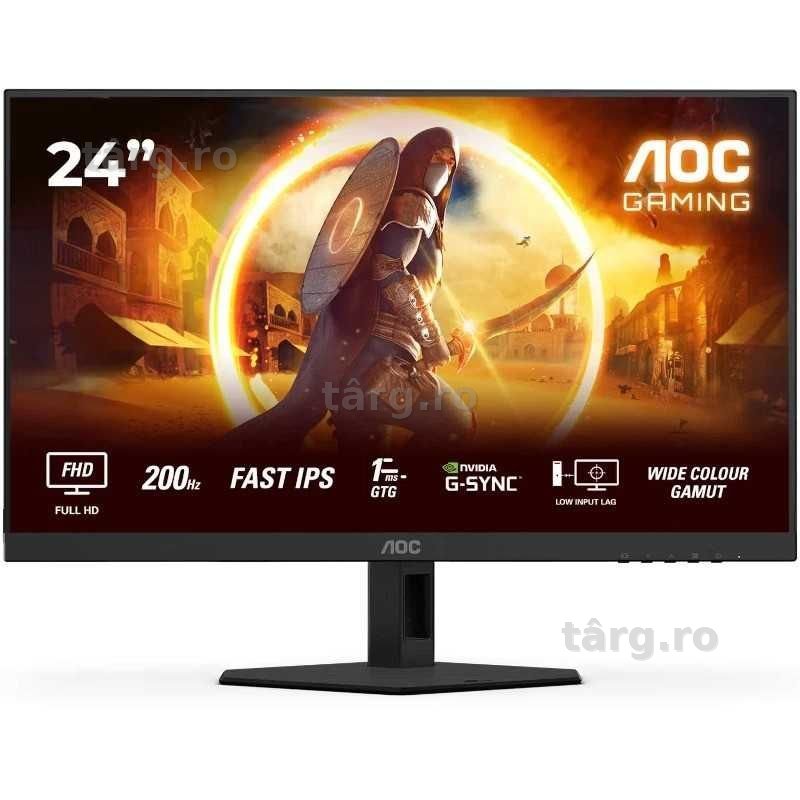 Monitor LED AOC Gaming AGON 24G4HRE 23.8 inch FHD IPS 0.5 ms 200 Hz HDR G-Sync Compatible