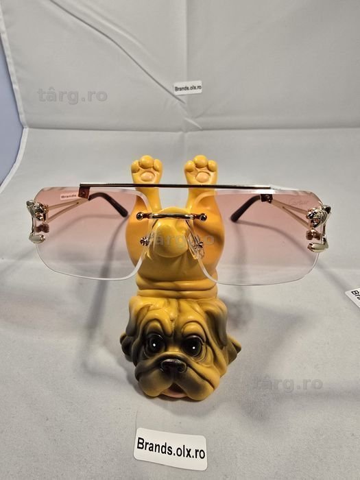 Set Ochelari de soare Cartier, Gold Frame, Red Lenses, 8809