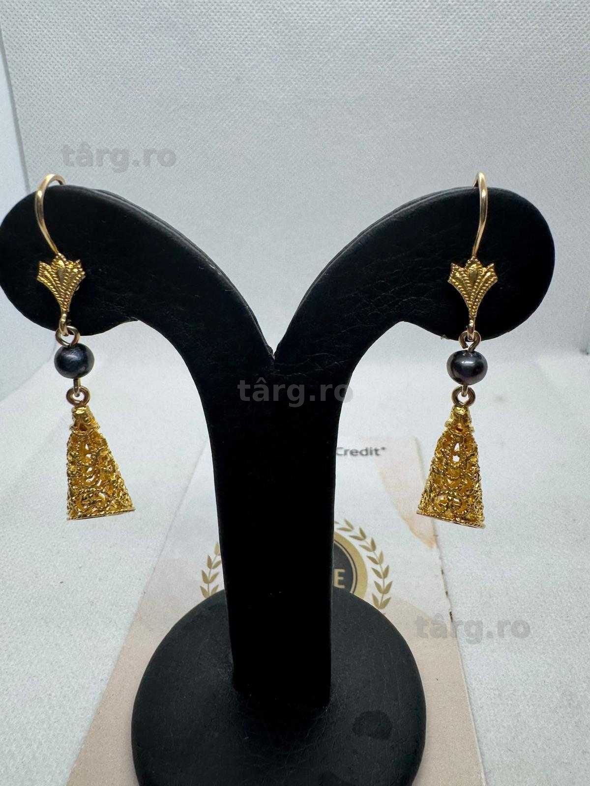Cercei din aur 14k (69576.1/ 10 Pacurari 1) Garantie 2 ani! 2