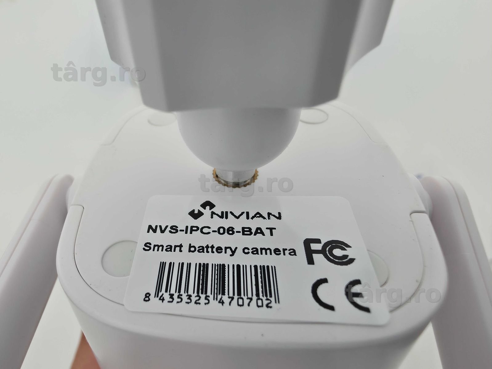NIVIAN NVS IPC 06 BAT Cameră Wi-Fi de exterior 1080p cu inteligență artificială, cu baterie 10.400 mAh 5