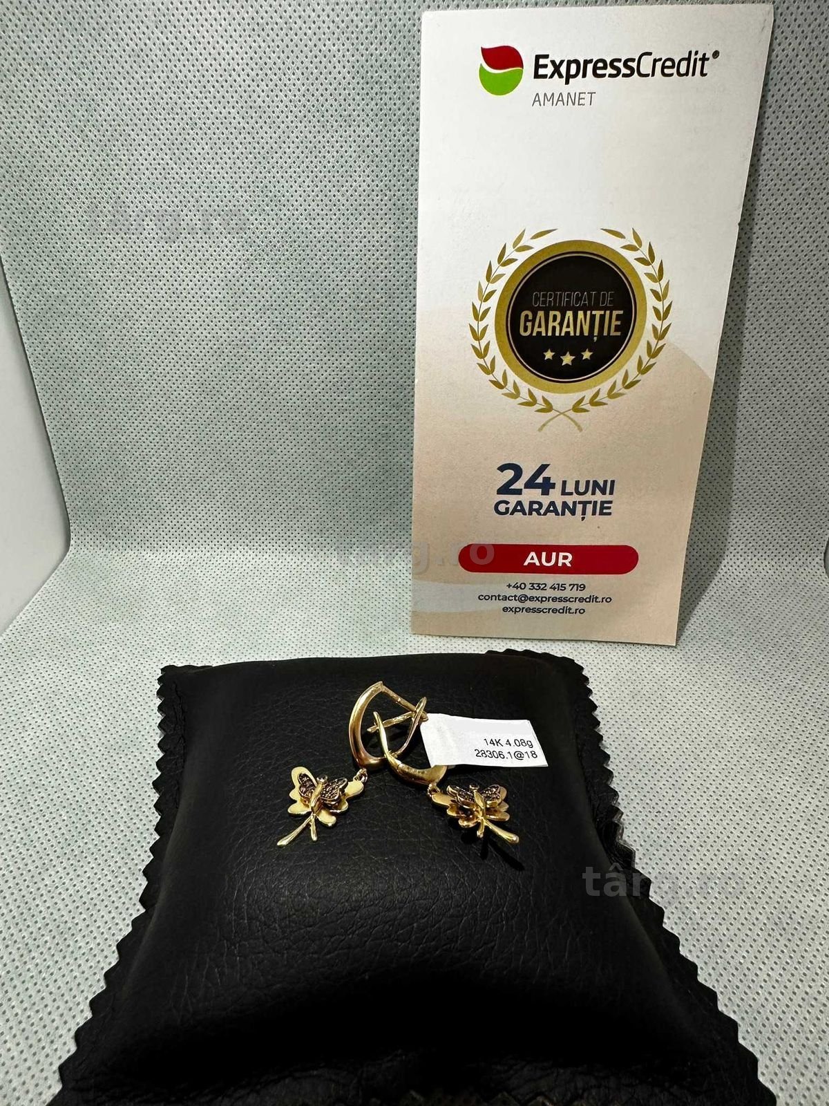 Cercei Aur 14K (Ag18 Tutora b.28306) Garantie 2 ani! 2