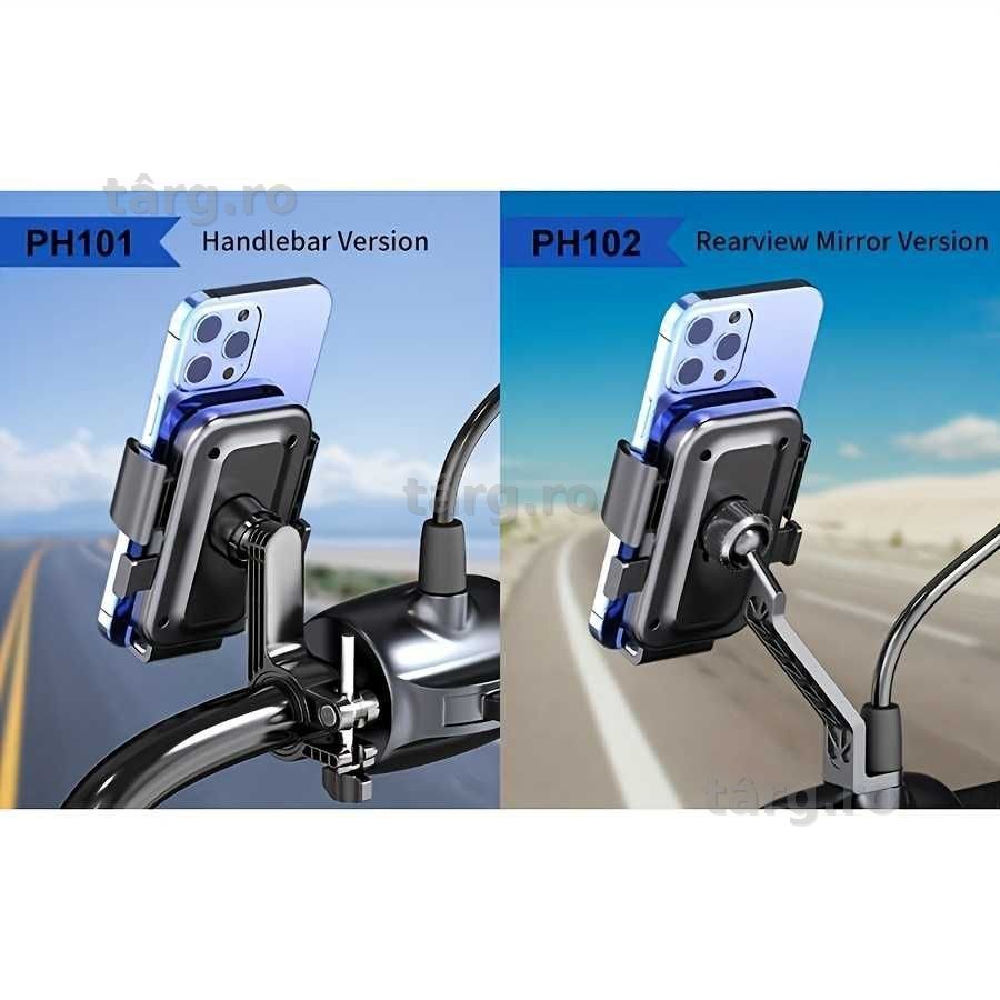 Suport de telefon Scuter/Moto, montare pe oglinda, reglabil 6