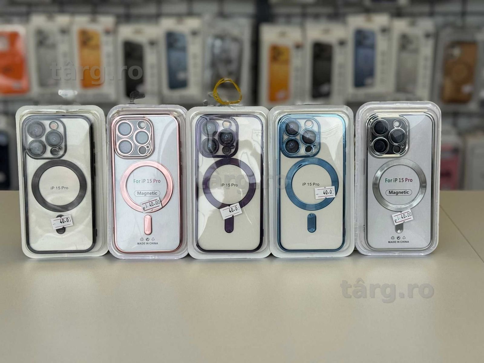 Husa TPU Luxury MagSafe , folie, cablu, incarcator iPhone 15 Pro