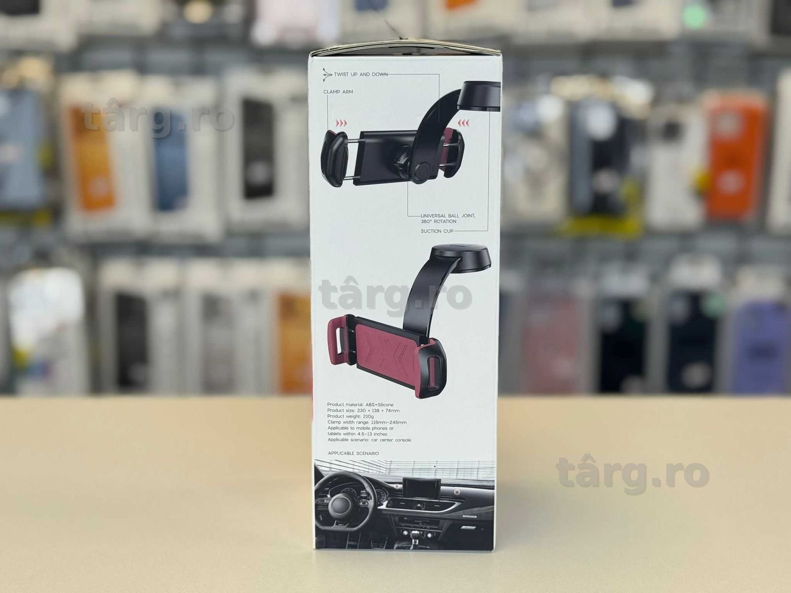 Suport auto pentru Consola Centrala, Telefon/Tableta 4,5"-13" 2