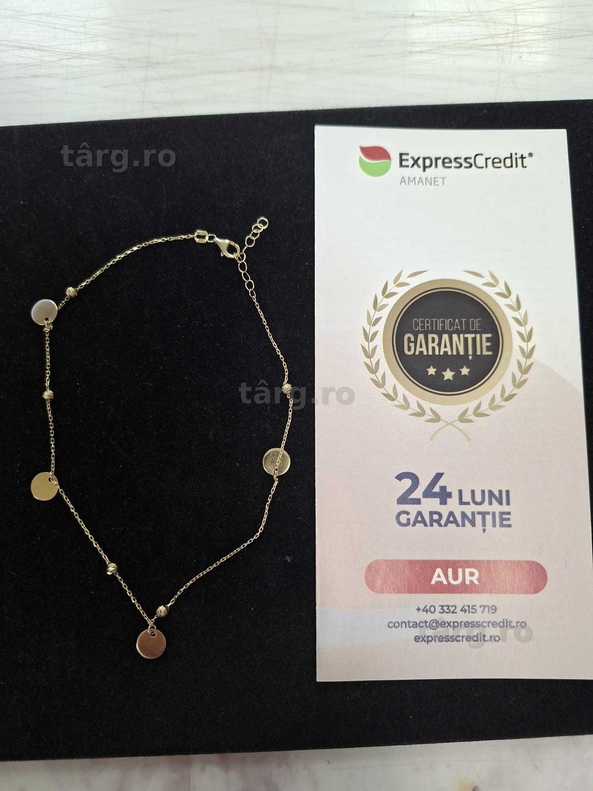 (Ag33) Bratara picior Aur 14K/Garantie 2 ani 2