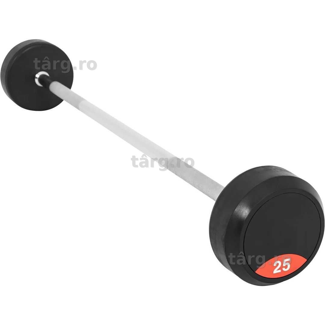 Bara cu greutati fixe cauciucate, 25 kg