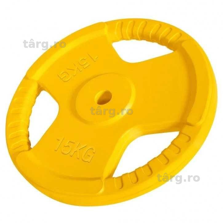 Disc din fontă cauciucat cu grip 31mm 15 KG Gorilla Sports